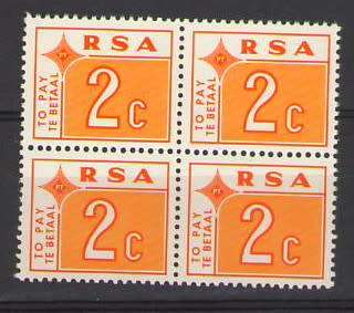 POSTAGE DUE 1972 SACC PD64 2C BLOCK/4 UMM