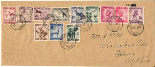 SWA 1954 DEFINITIVE ISSUE ON  FDC