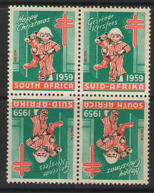CHRISTMAS STAMPS 1959 TETE BECHE BLOCK OF 4 UMM