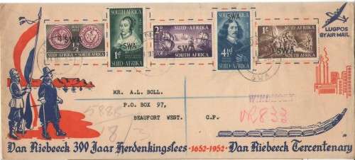 SWA VAN RIEBEECK CENTENARY COVER