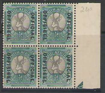 OFFICIAL SACC O24A ½D BLOCK OF 4 UMM  SEE BELOW
