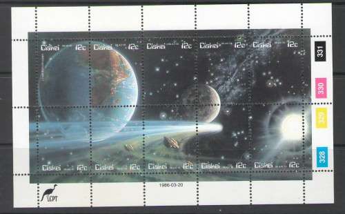 CISKEI 1986 HALLEYS COMET FULL SHEET UMM CV R50