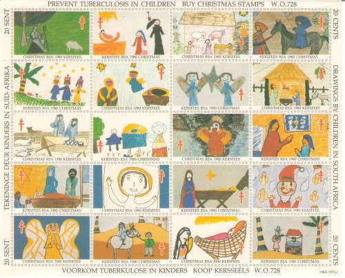 CHRISTMAS STAMPS 1980 FULL SHEET UMM