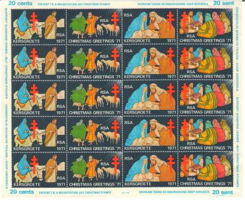 CHRISTMAS STAMPS 1971 FULL SHEET MM
