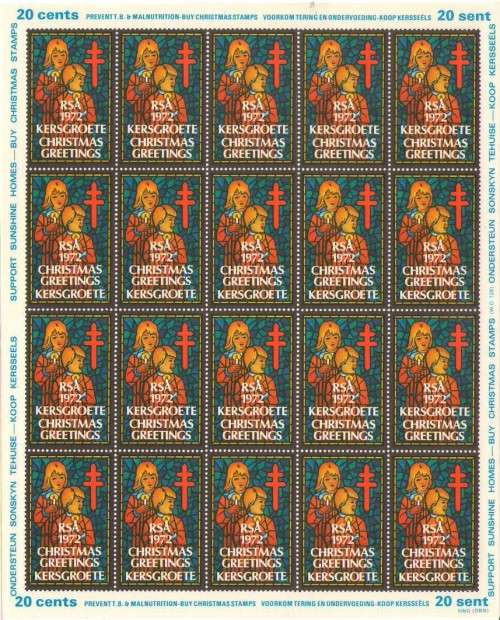 CHRISTMAS STAMPS 1972 FULL SHEET