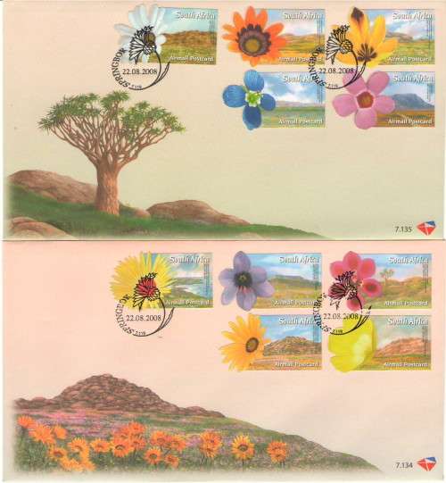 7.134 AND 7.135 FLOWERS OF NAMAQUALAND 7TH SERIES FDC AS ISSUED