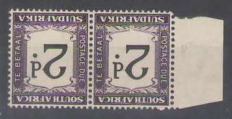 POSTAGE DUE PD23A 1932-42 2D UMM PAIR INV WMK CV R1200