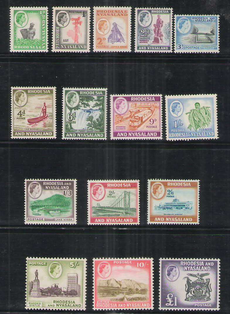 RHODESIA AND NYASALAND 1959 DEF SET UMM
