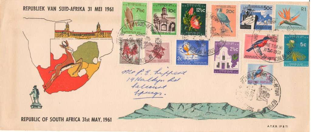 UNION FDC 1ST DEF ISSUE 1961 ON ILLUSTRATED COVER