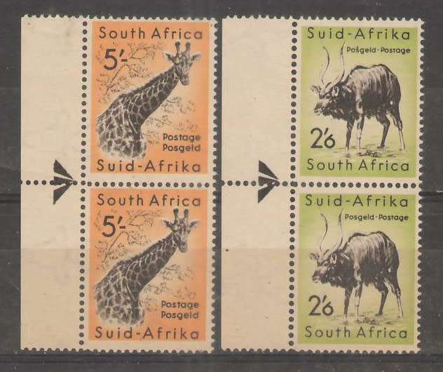 SA UNION 1954 ANIMAL DEF ARROW PAIRS HIGH VALUES UMM