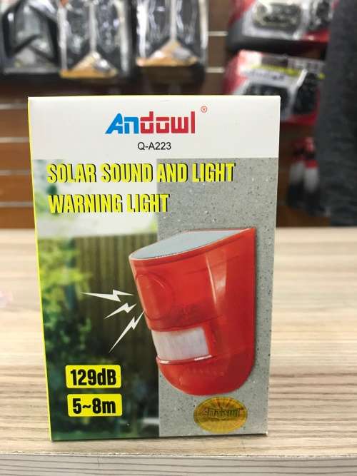 Solar Sound & Light Alarm Motion Sensor