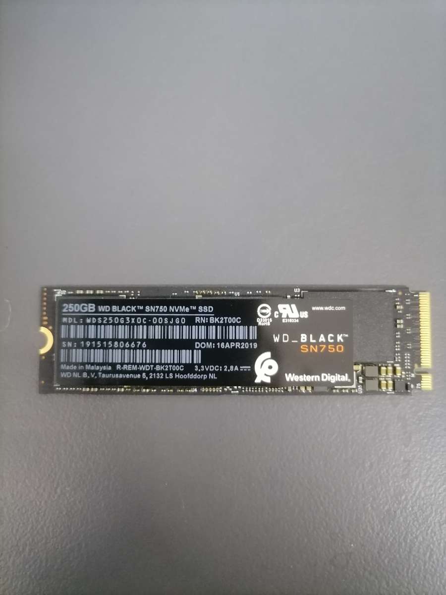 WD BLACK SN750 NVME 250GB