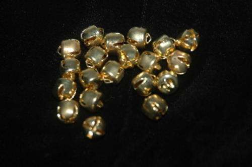 Little brass bells, size 8mm, 20 per packet