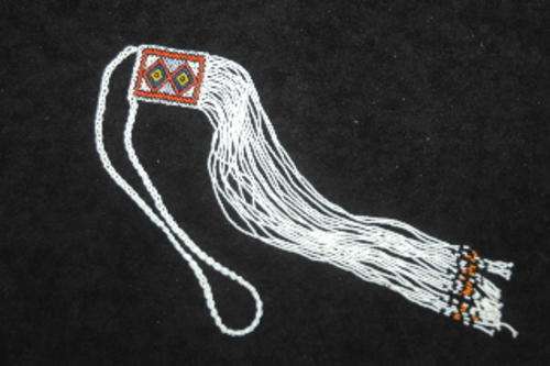 Zulu 'loveletter' necklace 400mm from letter to end of tassels