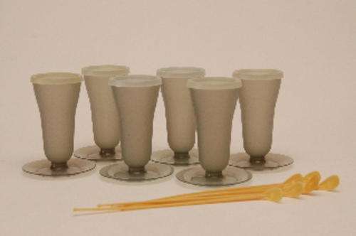 Tupperware - 6 dessert or smoothie 'glasses' complete with original spoons.