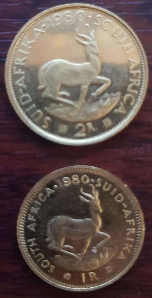 Gold Coin Set R 2 R 1 - 1980