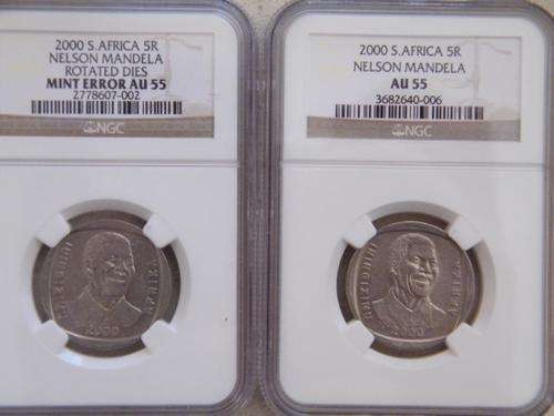 2000 Mandela Super Scarce ERROR + Extra normal R5 Mandela - both AU55!!!!