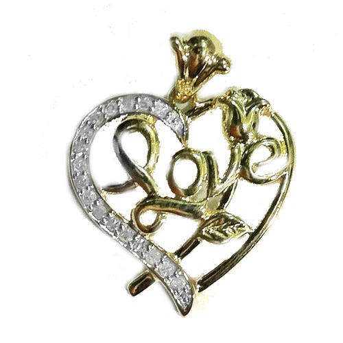 100% REAL, SOLID 9KT YELLOW GOLD NATURAL DIAMONDS PENDANT