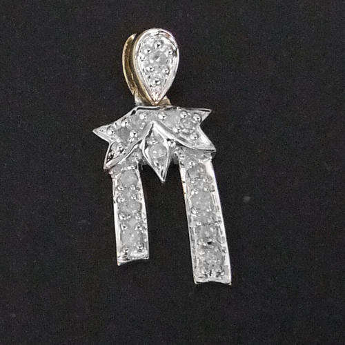 100% REAL, SOLID 10KT YELLOW GOLD NATURAL DIAMONDS PENDANT