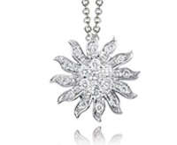 100% REAL, SOLID 10KT WHITE GOLD NATURAL DIAMONDS NECKLACE