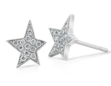 100% REAL, SOLID 10KT WHITE GOLD NATURAL DIAMONDS EARRING