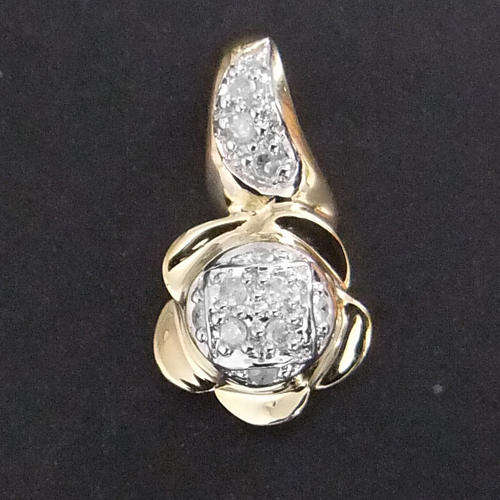 100% REAL, SOLID 9KT YELLOW GOLD NATURAL DIAMONDS PENDANT