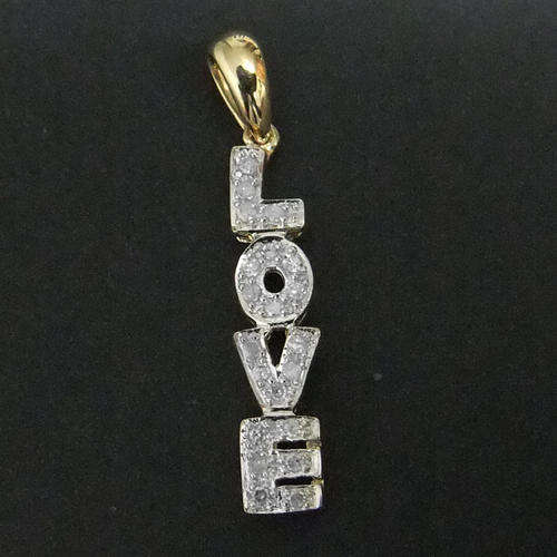 100% REAL, SOLID 10KT YELLOW GOLD NATURAL DIAMONDS PENDANT