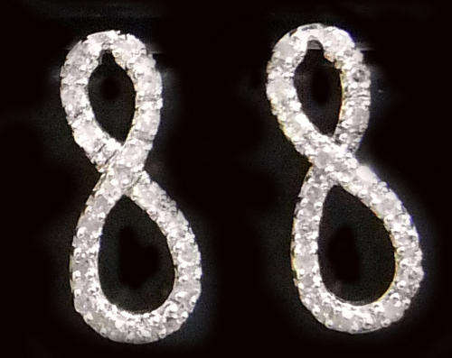 100% REAL, SOLID 9KT YELLOW GOLD NATURAL DIAMONDS EARRINGS
