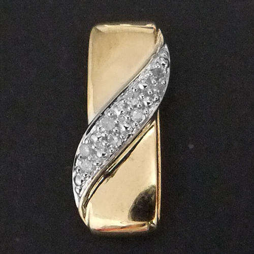 100% REAL, SOLID 9KT YELLOW GOLD NATURAL DIAMONDS PENDANT