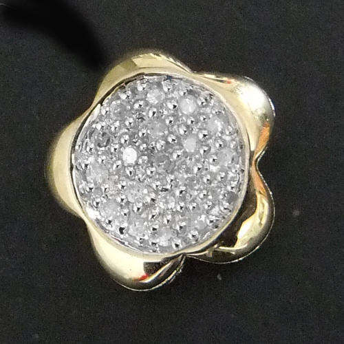 100% REAL, SOLID 9KT YELLOW GOLD NATURAL DIAMONDS PENDANT