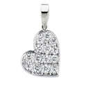 100% REAL, SOLID 10KT WHITE GOLD NATURAL DIAMONDS PENDANT