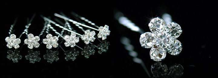 Wedding Bridal Flower Crystal Hair Pins *FREE SHIPPING*