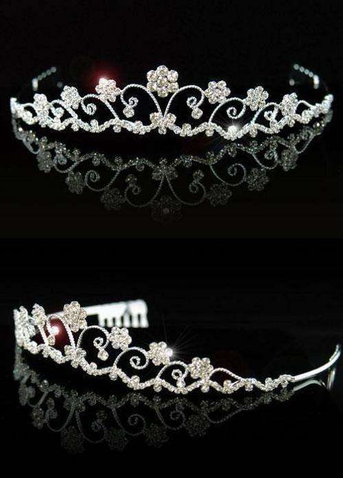 Bridal Flowers Clear Crystal Rhinestone Tiara *FREE SHIPPING*