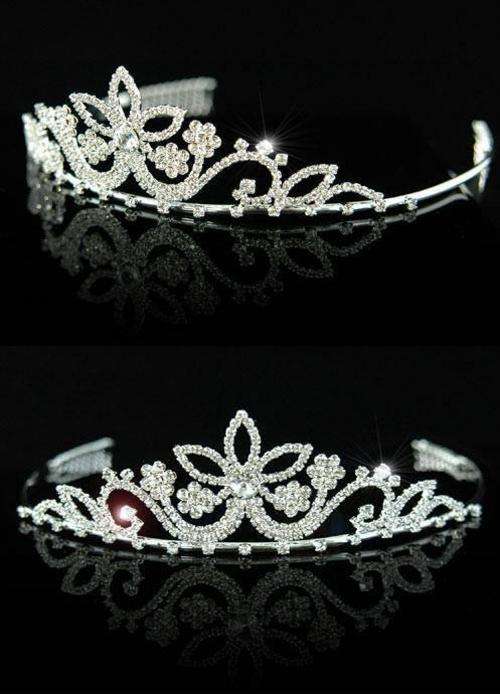 Bridal Flower Clear Crystal Rhinestone Tiara *FREE SHIPPING*