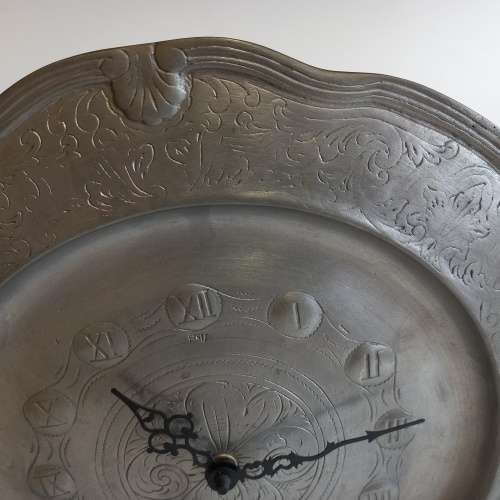 Pewter Wall Clock - German