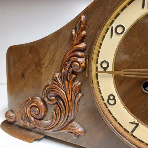 Vintage Walnut Mantel Clock