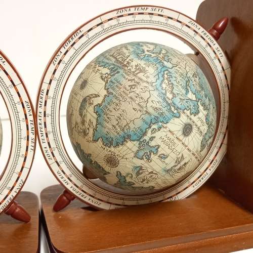 Two ELWECO Earth Globe Book Ends