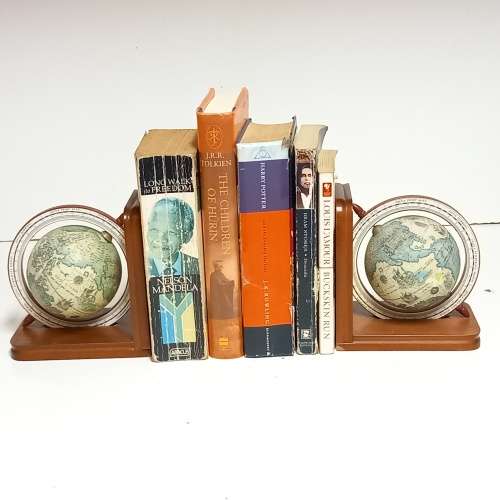 Two ELWECO Earth Globe Book Ends