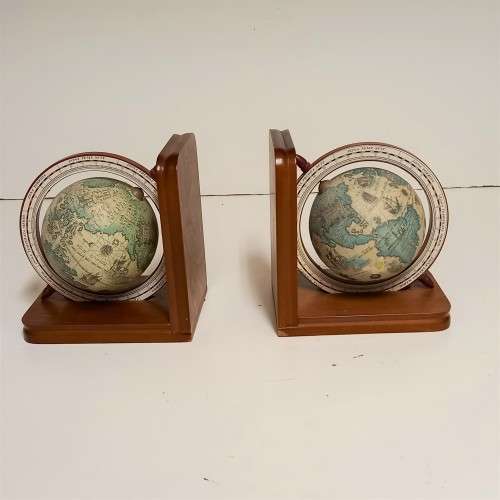 Two ELWECO Earth Globe Book Ends