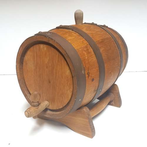 Oak And Brass Hooped Wine Barrel