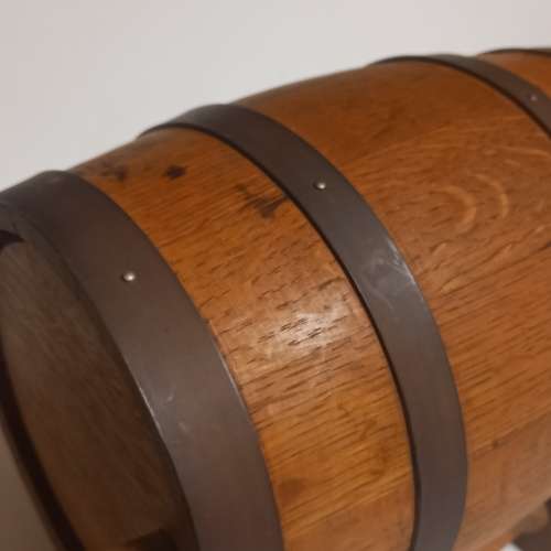 Oak And Brass Hooped Wine Barrel
