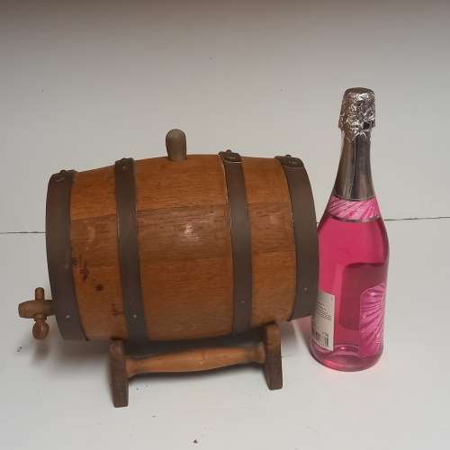 Oak And Brass Hooped Wine Barrel