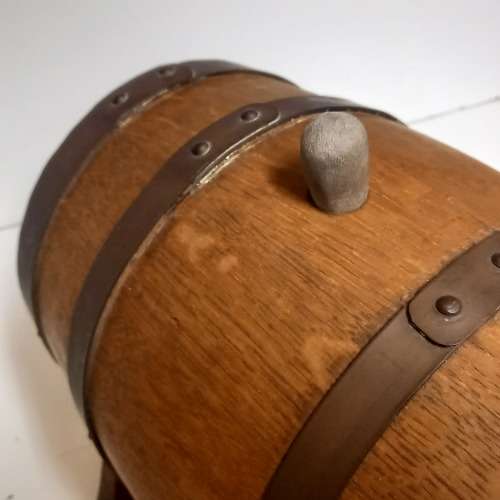 Oak And Brass Hooped Wine Barrel
