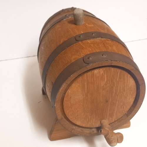 Oak And Brass Hooped Wine Barrel