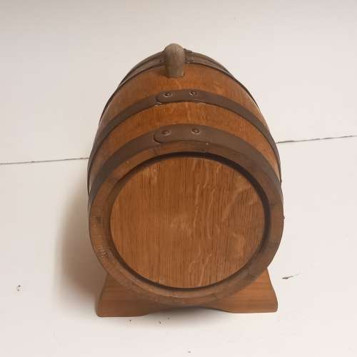 Oak And Brass Hooped Wine Barrel