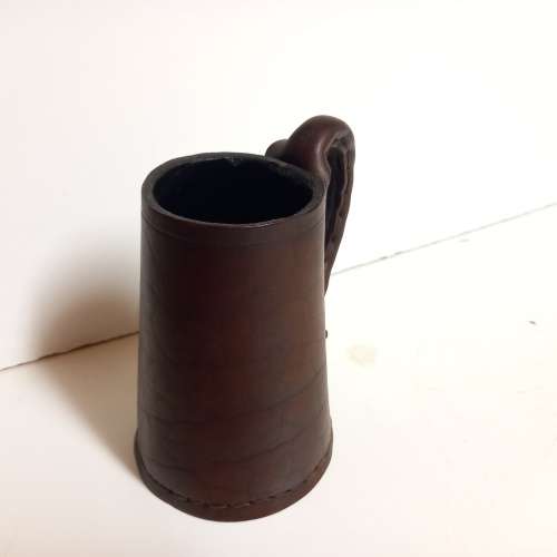 WOODFORDES NORFOLK ALES LEATHER TANKARD