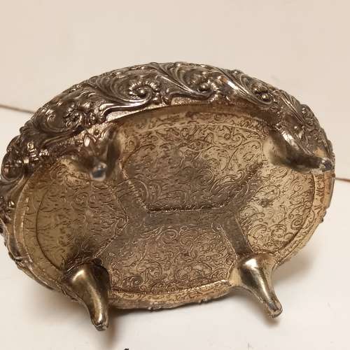 ORNATE WHITE METAL AND SCARLET TRINKET/JEWELLERY BOX