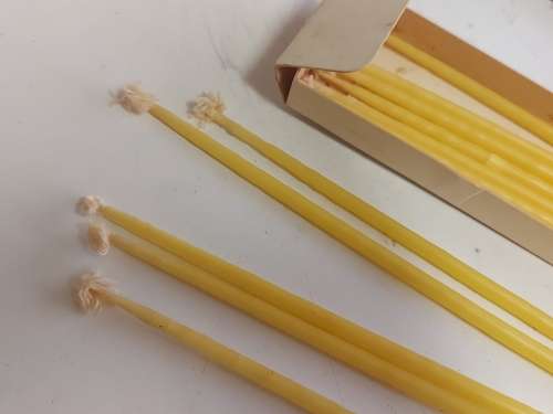 DANSK DESIGNS LTD CANDLE HOLDER AND CANDLES  MADE IN SWEDEN