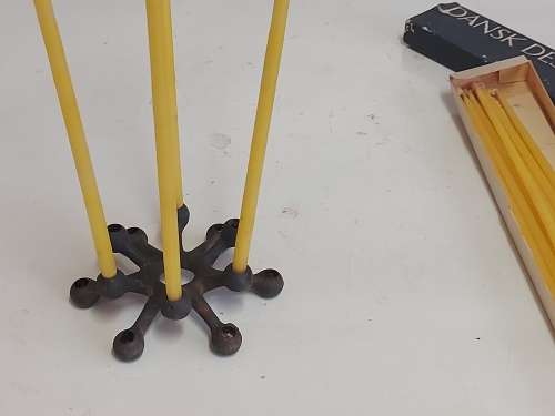 DANSK DESIGNS LTD CANDLE HOLDER AND CANDLES  MADE IN SWEDEN