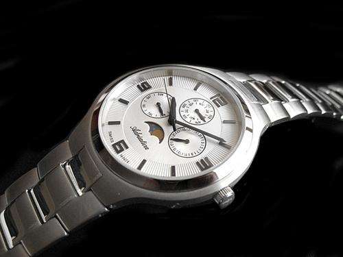 Adriatica Swiss Made Mens Watch,Date, day of week, month, moon phase